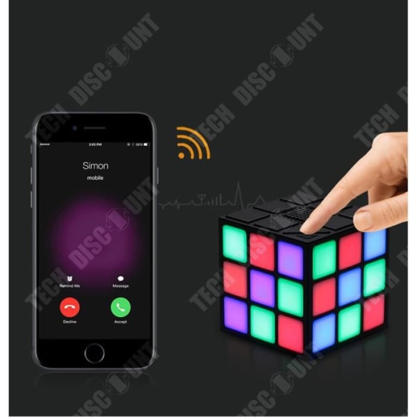 TD® LED BLUETOOTH Cube Light-högtalare Bärbar utomhushögtalare utrustad med Micro TF-kortplats FM TF-kompatibel