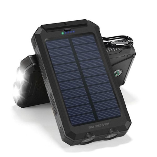 20000mAh Aurinkolaturi Ulkojuha 2-Port USB:llä ja Kaksois-LED-Valolla Latauslaitteiden Kannettava Akka