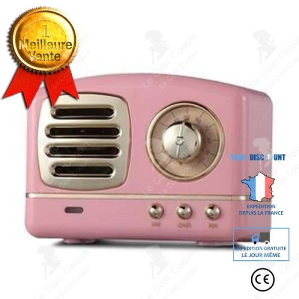LCC® Mini Vintage Bluetooth V4.1 Högtalare Trådlös Bärbar Hifi Stereo Akustisk Högtalare - Rosa