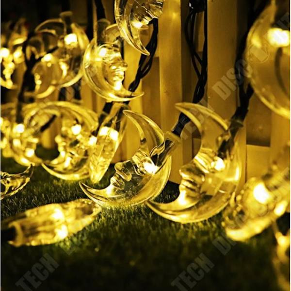 TD® monivärinen led-aurinko lamppu kuun garni, sisä- ja ulkokäyttöön, ladattava, automaattinen, lapsille, keltainen koriste