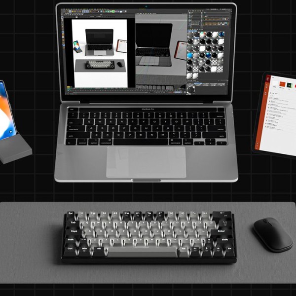 Klavert QWERT TD® dubbel färg 87 tangenter mekaniskt tangentbord Typ-C USB trådbundet tyst stödläge spel tangentbord hot-swapbare tangenter