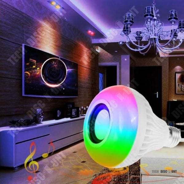 Ampull Högtalare E27 Bluetooth-ansluten smart färgglad LED belysningskontroll hem färgändring