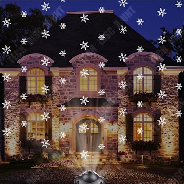 TD® LED Snowflake Projektionsljus Julsnöljus Stjärnmönstrat Projektion Laser Dekorativa Ljus färg