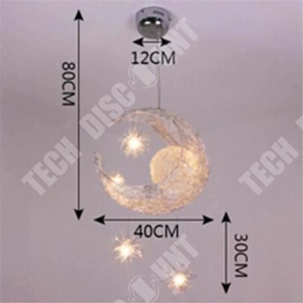 TD® Månformad dekorativ hängande lampa för barn lysande aluminium kreativ modell idealisk för belysning sovrumsnatten
