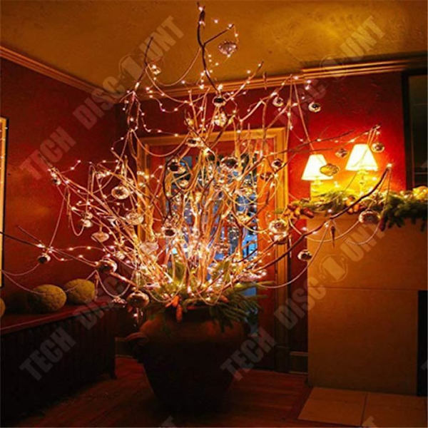TD® USB LED String Lights, 20M 200 LEDs 8 lägen med fjärrkontroll, för trädgård, jul, bröllop, fest, (Cool White, 2st).