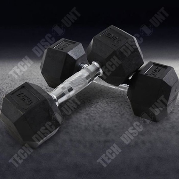 TD® Hex Hantel Män och Dam Gym Hushållshall 2,5 kg Armmuskelplätering Hantelutrustning -svart