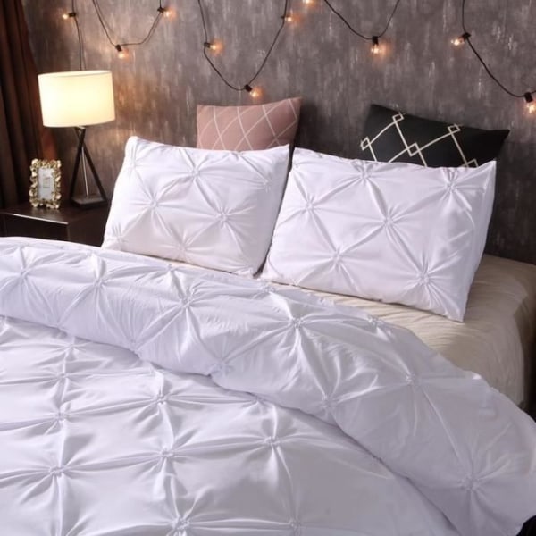 Sängkläder - Vit - 220 x 240 cm - 100% polyester mikrofiber - Ingen pilling - Ingen blekning Vit