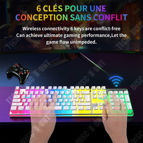Tangents QWERTZ ZENTAVO 104 tangenter spelartangentbord mekaniskt tangentbord bluetooth-tangentbord trådlös mus Tangentbord och mus-set