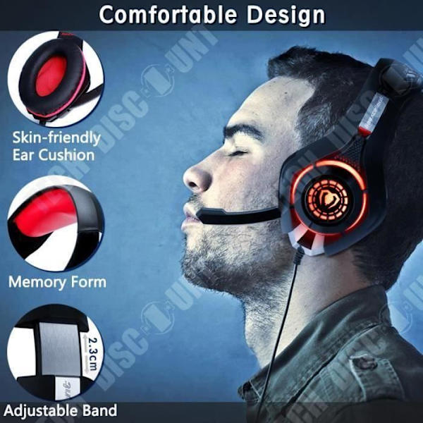 TD® Gaming Headset PS4 Xbox One med Mic brusreducerande LED Stereo Bas Lamp Volymkontroll Hög kvalitet