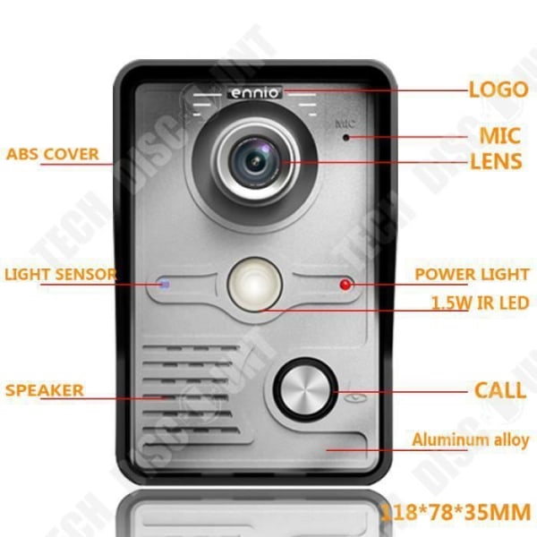 Intercom med video 7 system säkerhet hem port detektion dag nattvision natten dörrklocka telefon intercom kamera vattentät