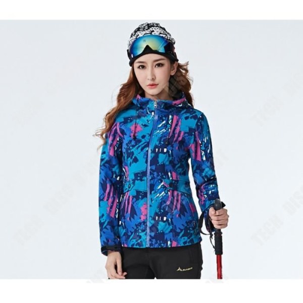 TD® Kvinde Ski Jakke Camouflage Mode Jakke Med Ståkrave Casual Herretøj Størrelse L - ski tøj