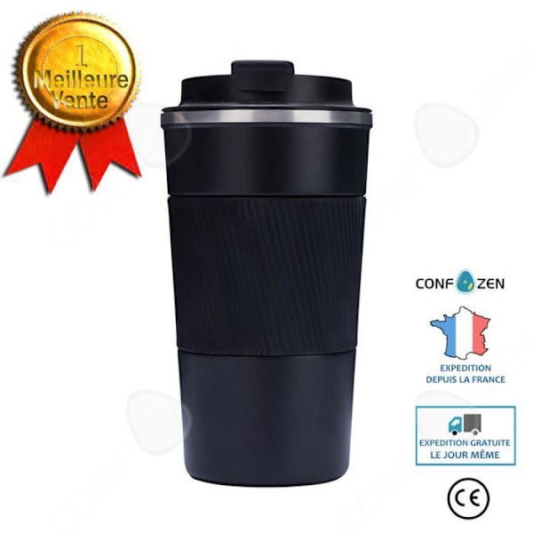 CONFO® Kaffekop, termoflaske, kølemugge, rustfrit stål, bærbar, praktisk, kreativ, skridsikker til bil, fars dag