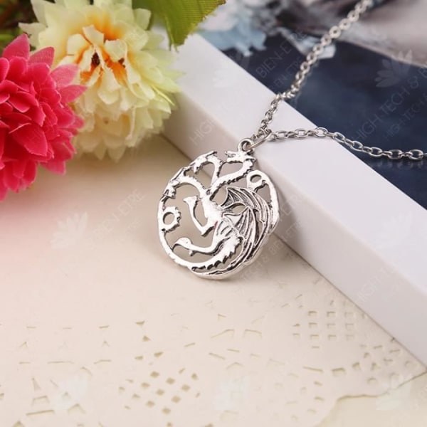 HTBE® Hollow Dinosaur Flying Dragon Pendant Necklace A Song of Ice and Fire Game of Thrones Mode Enkel tröjakedja