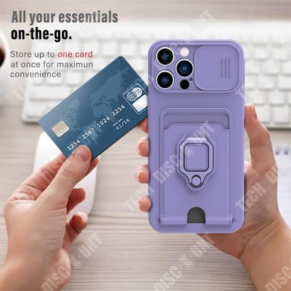 TD® Cover til mobiltelefon, der passer til iPhone12PROMAX, multifunktionel push vindue kort, blød taske, kort, ring, support