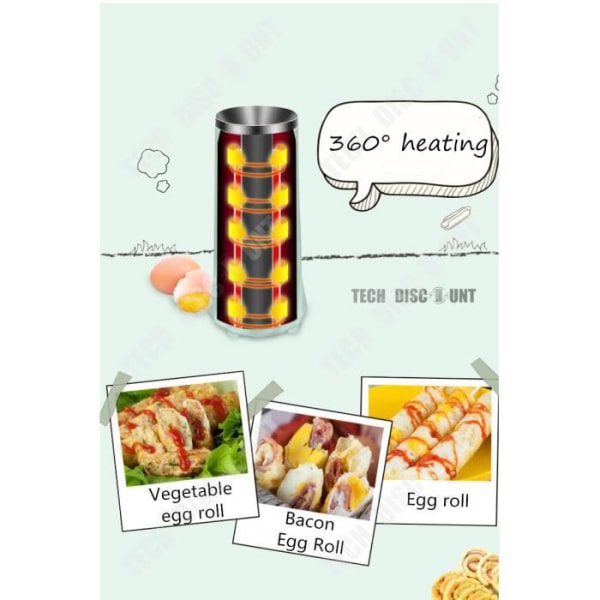 TD® äggrullemaskin maskin spis mini äggkokare köksdisk apparat pinne automatisk frukost-lunch-middag