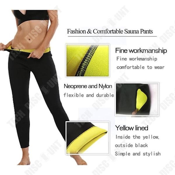 TD® Sports träningsbyxor svett löpning fitness yoga byxor body shaper byxor självuppvärmande byxor Svart XL