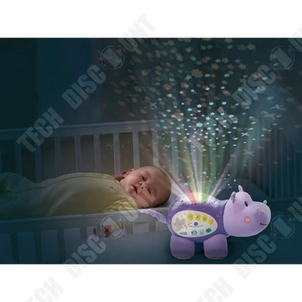 TD® Baby Hippo Sleeper, Baby Lugnande docka, Fridfull sömn, Projektor, Baby Sovleksak, Projektionslampa