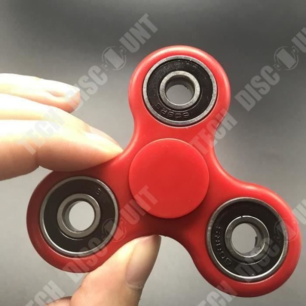 TD® Fidget Spinner - Käsikieräytin - Kolmiosainen Spinneri Keraamisilla Helmoilla - Stressi ja Ahdistus Leikkikalu. Punainen