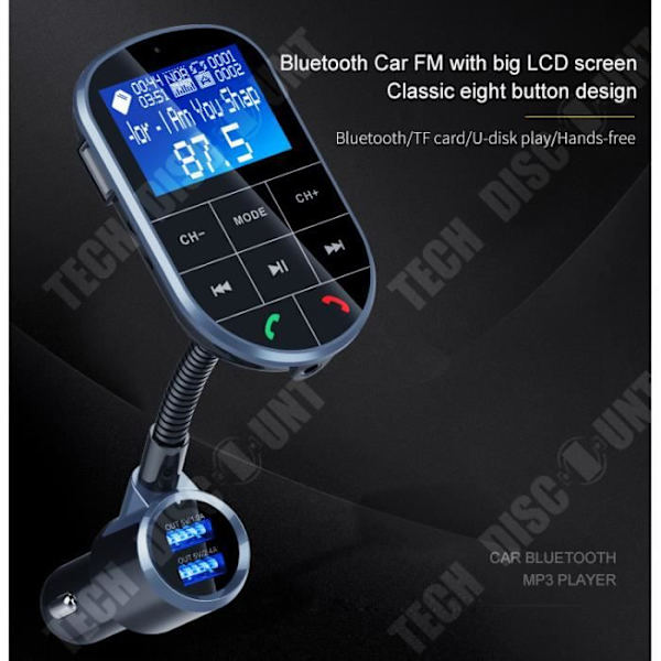 TD® BC37 Bluetooth bil mp3 transcontinental til u-disk kort Bluetooth handsfree telefon stor skærm bil afspiller