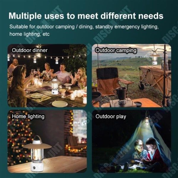 TD® Portable Atmosphere Emergency Rechargeable Retro Portable Stand Camping Light