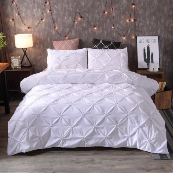 Sängkläder - Vit - 220 x 240 cm - 100% polyester mikrofiber - Ingen pilling - Ingen blekning