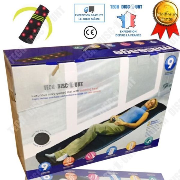 TD® Elektrisk massagematta anti stress anti smärtavslappning elektrisk rygg infraröd shiatsu multifunktion vibratio madrass