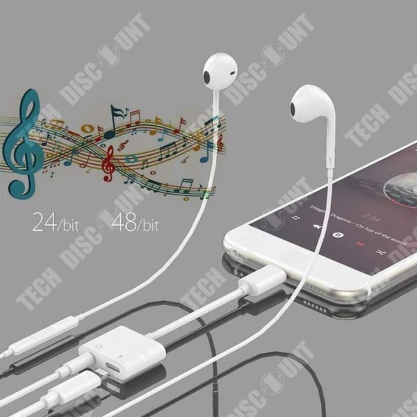 TD® Hörlursadapter för iPhone 12 3,5 mm Splitter Converter till 3,5 mm Jack AUX ljudkabel för alla iOS - Vit