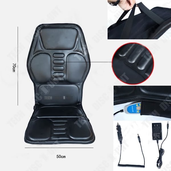 TD® Massagesæde Multifunktionel krop nakke talje skulder ryg bil hjemme infrarød vibrationer slappe af ef