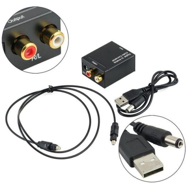 Digital Signal Toslink Optisk Koaxial till RCA Analog Audio Converter Adapter - XY FR