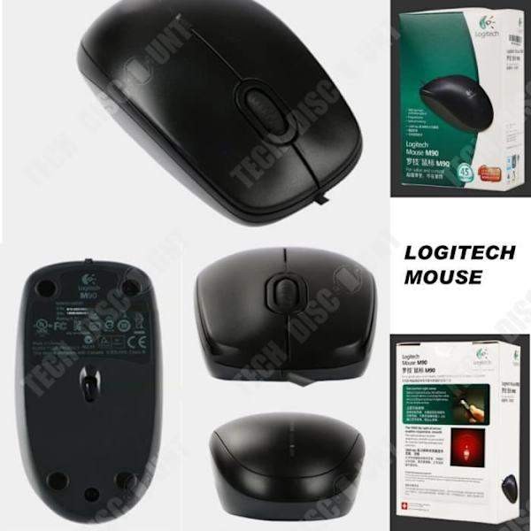 Mus - TD® - Kablet USB - Optisk 1000 dpi - Ergonomisk - Lille størrelse 113x60 mm
