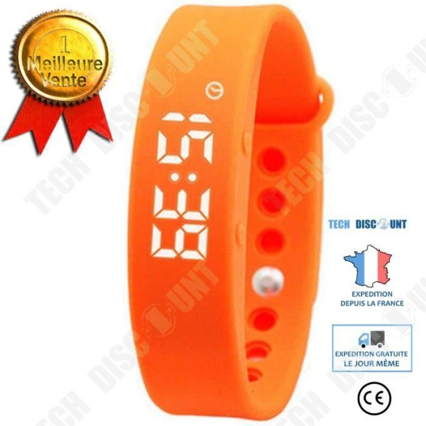 TD® 5W multifunktionell LED Smart armbandsur/sömnstegräknare Smart Watch Silikonrem (orange)