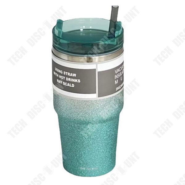 TD® kaffekopp 20oZ dubbellagers rostfri glasskopp med sugrör för kaffe, mjölk och te