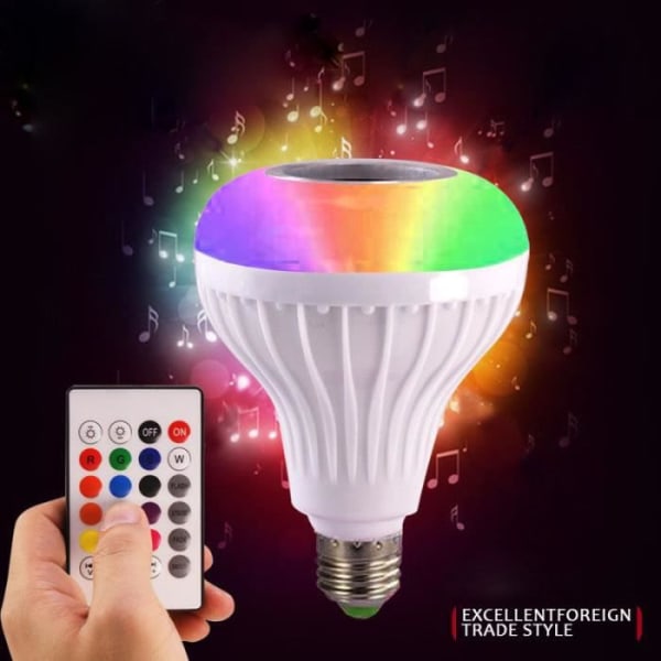Trådlös Bluetooth-högtalarlampa 12W LED RGB Smart Music Play Remote Lamp