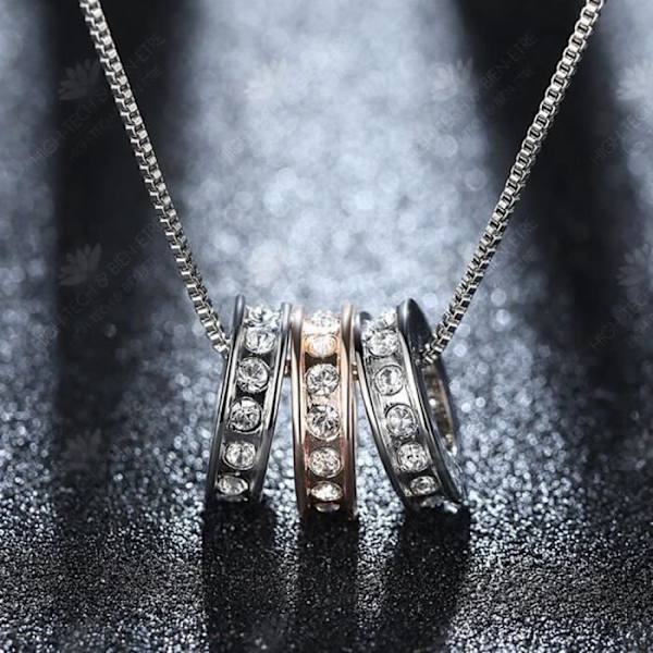 HTBE® Halsband smycken treringar halsband kvinnliga treringar halsband kreativ nyckelbenskedja kristall kantset tro