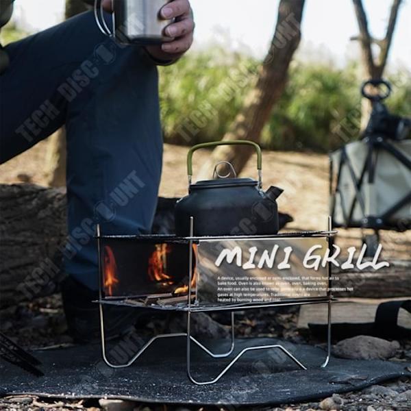 TD® Udendørs bærbar fleksibel barbecue i rustfrit stål, mini camping, enkel bålhampeholder 304 grillnet.