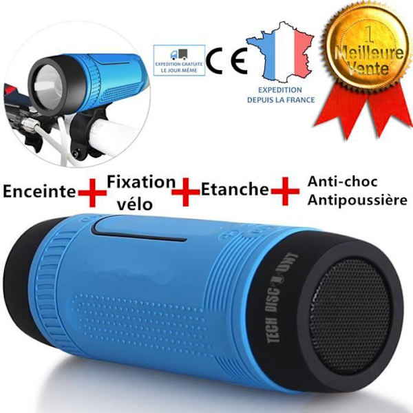 Bluetooth-högtalare - Tech Discount - TD® - LED-lampa - Vattentät - 12h Batteritid Blå