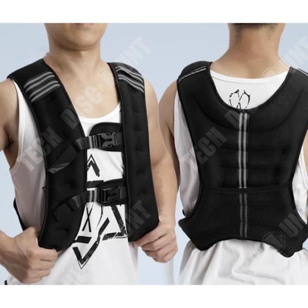 TD® Justerbar 10 Kg Vægtet Vest Sort