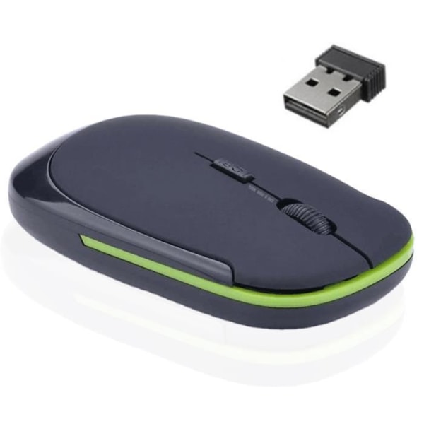TD® Silent Ergonomic Wireless Mouse Mini Ultra Tunt Optiskt USB-gränssnitt Högpresterande svart brusreducerande dator Liten