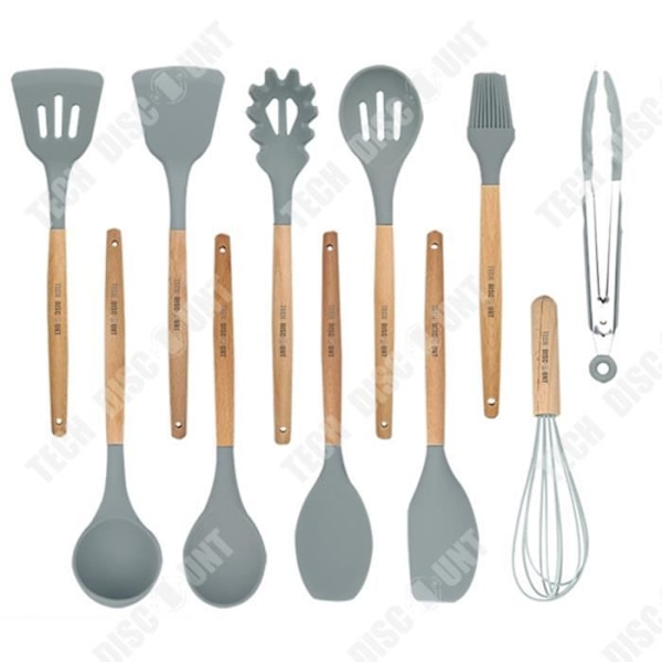 TD® 11-osainen kotitalouksien silikonikeittiövälineiden sarja, tarttumaton keittiölusikka ja -spatula