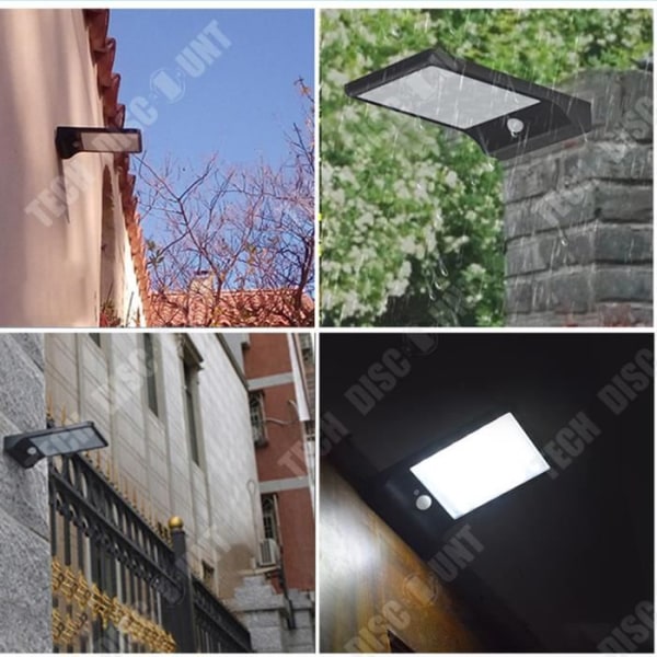 TD® Solcellelampe 36 LED med digital bevægelsessensor LED/sollys have/automatisk udendørs belysning - Sort