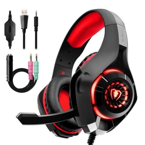 Gaming headset TD® PS4 Xbox One med støjreducerende mikrofon LED lys stereo bas volumenkontrol høj kvalitet