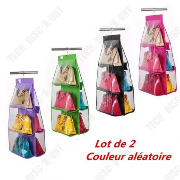TD® 6-fickor handväska förvaringsväska, tyg, 35 * 35 * 90 cm, slumpmässig färg, 2-pack