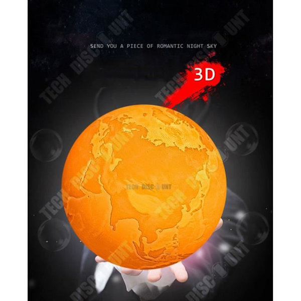 TD® globus med LED lys geografi indretning jord gave lys gul belysning kugle