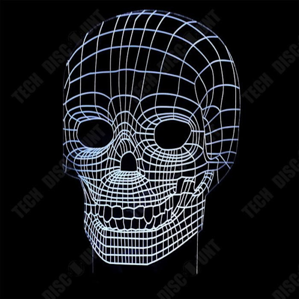 TD® Lampe Bulbing Tête de Mort 3D Nattelygte Dekorativ lampe i form af et kranie.