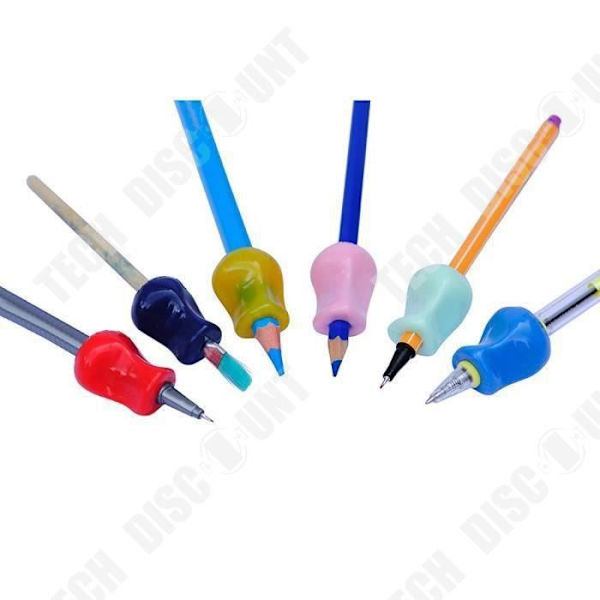 TD® Pencil Grips - 6 delar sortiment -Ergonomisk skrivhjälp för höger- och vänsterhänta användare -För att skriva