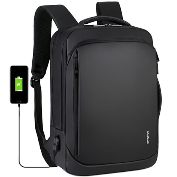 TD® Rygsæk til bærbar computer 12-16 tommer med USB-opladningsport til universitet erhvervsmæssig funktionel rygsæk