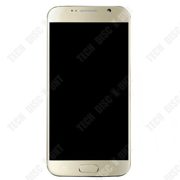 TD® Sopii Samsung S6 G920 -puhelimen kosketusnäytölle, LCD-näyttö koko LCD-kehyksellä kullassa.