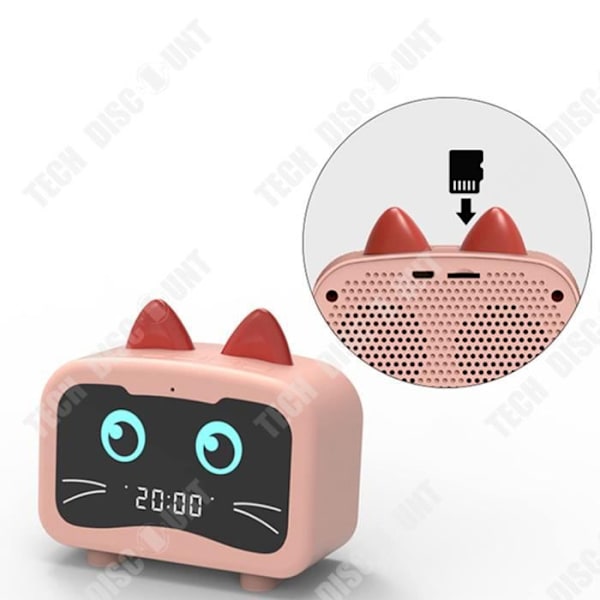 TD® Smart trådlös bluetooth-högtalare rosa kattunge med väckarklocka minihögtalare laptop subwoofer högtalare