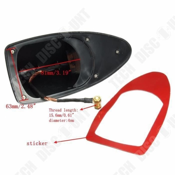 TD® Antenn Universal Shark Fin Style Radiosignalsensor AM/FM ABS Auto Design Class Enkel att installera Silver