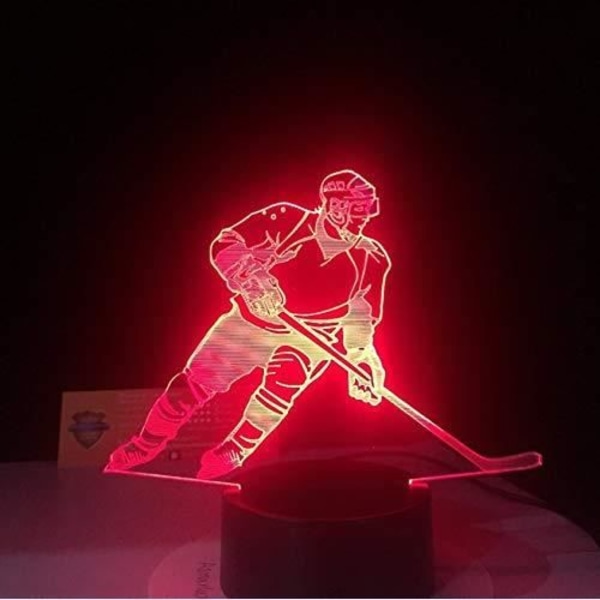 #2401♥ 3D Nattlampa Led Hockey Bord Hockey Spelare Lampa Usb Visual Luminaria Nattlampa för barn Babypresenter